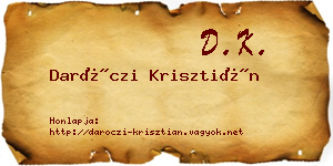 Daróczi Krisztián névjegykártya